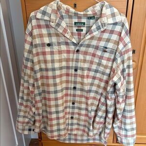 Orvis Men's Plaid flannel Shirt - Red and Blue